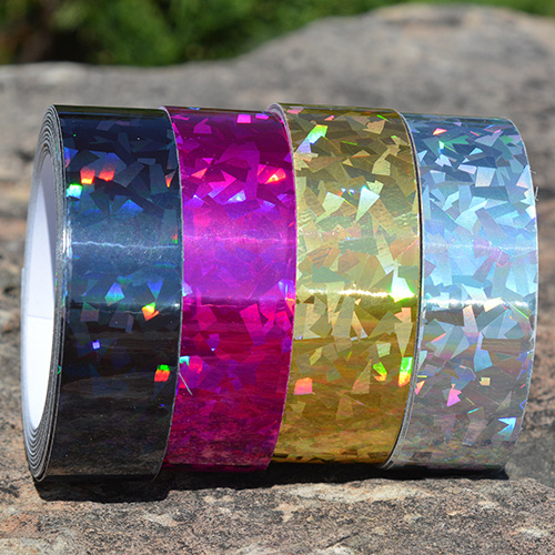 Holographic Confetti Tape Collection 4 color bundle -Black, Silver, Fuchsia, Gold
