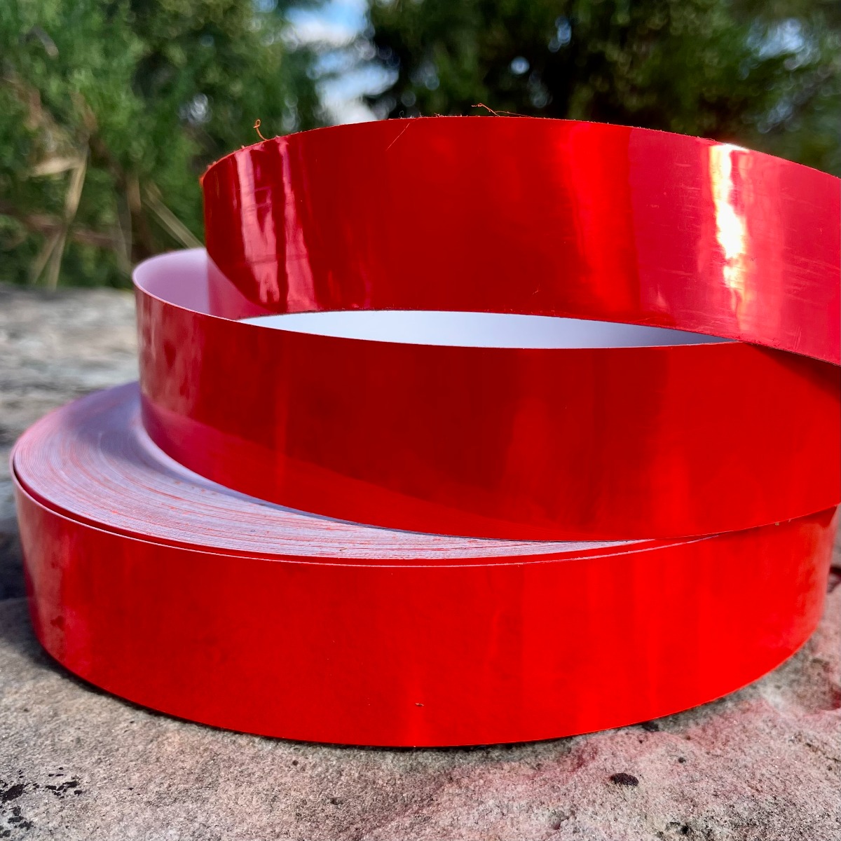 Fluorescent Red Holographic Rainbow Tape