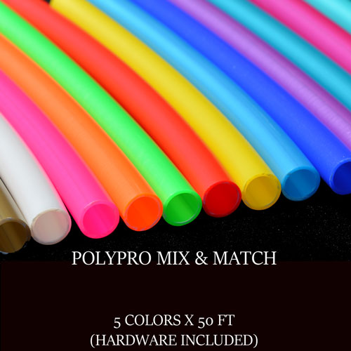 Mix-It-Up Five-Color Polypro Tubing Bundle – 50′ Coils